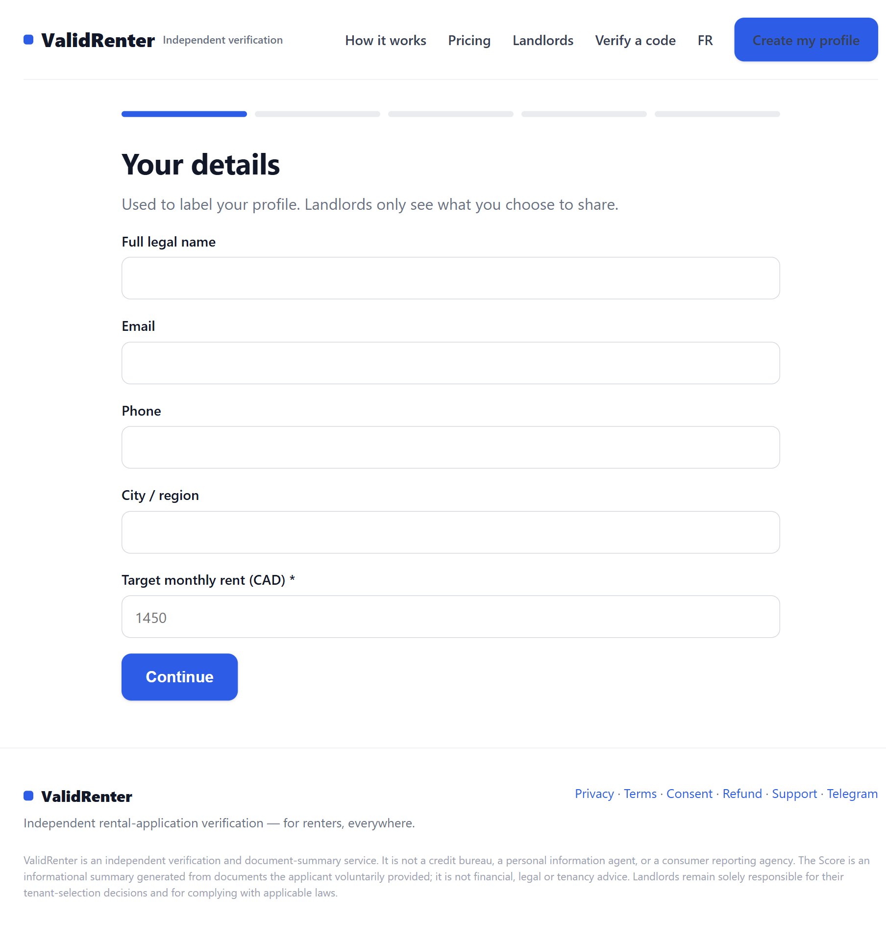 Intake form